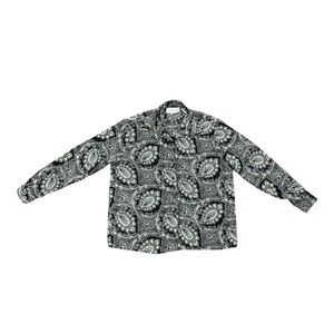 Diane Von Furstenberg Color Authority Womens S/M Paisley Semi-Sheer Retro Blouse